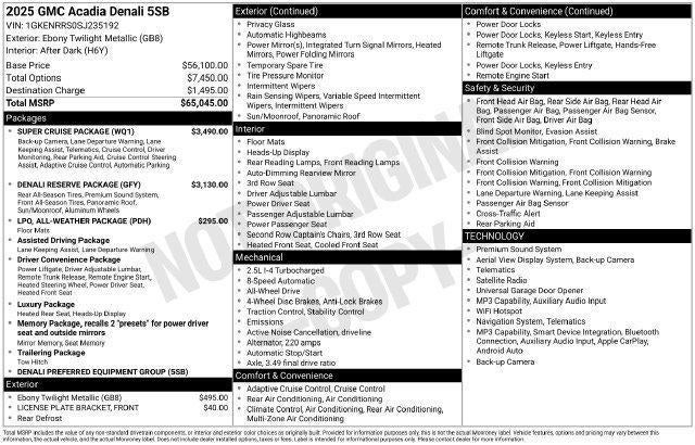 2025 GMC Acadia Denali
