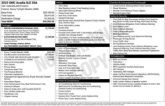 2023 GMC Acadia SLE