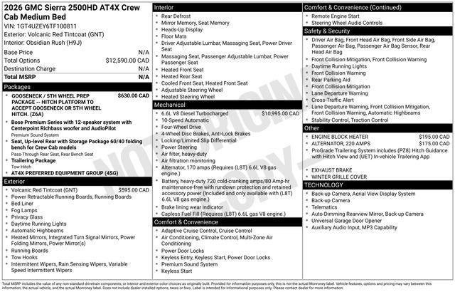 2026 GMC Sierra 2500 HD AT4X