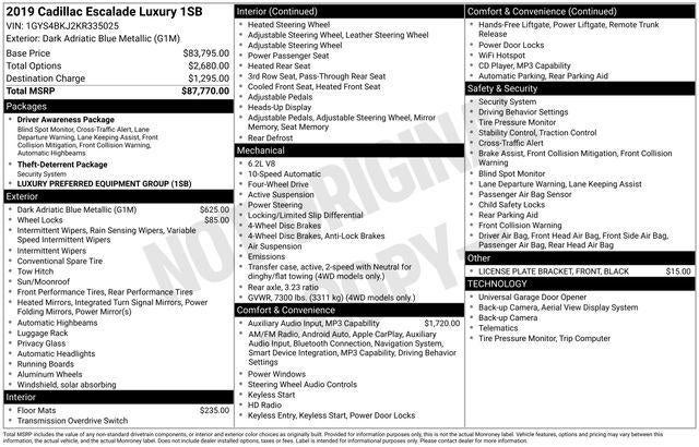 2019 Cadillac Escalade Luxury