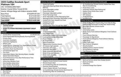 2025 Cadillac Escalade Sport Platinum