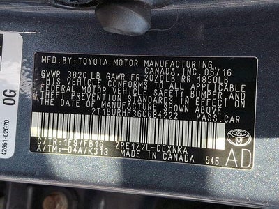 2016 Toyota Corolla L