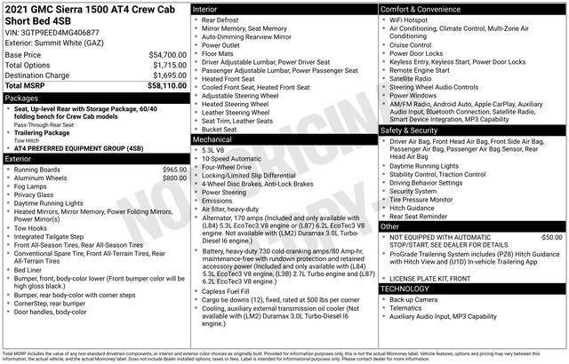 2021 GMC Sierra 1500 AT4