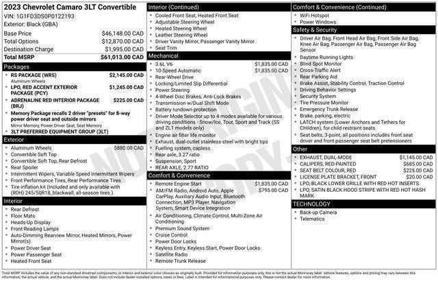 2023 Chevrolet Camaro 3LT