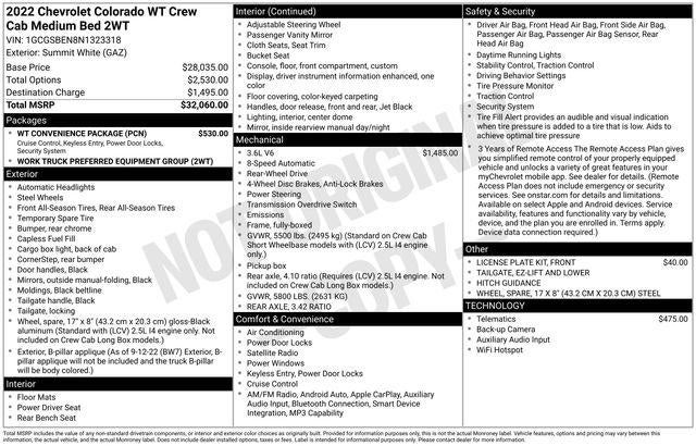 2022 Chevrolet Colorado WT