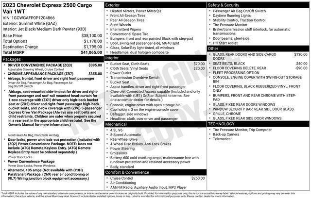 2023 Chevrolet Express Cargo 2500 Base