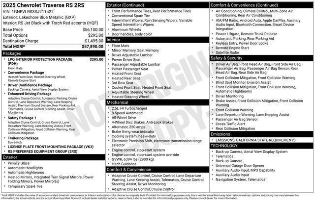 2025 Chevrolet Traverse RS