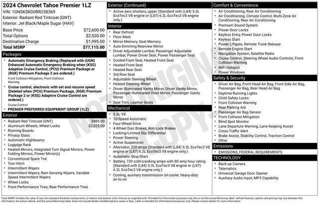 2024 Chevrolet Tahoe Premier