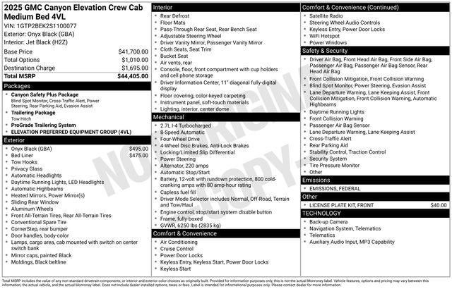 2025 GMC Canyon Elevation
