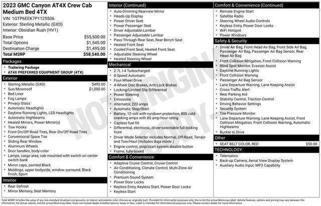 2023 GMC Canyon AT4X