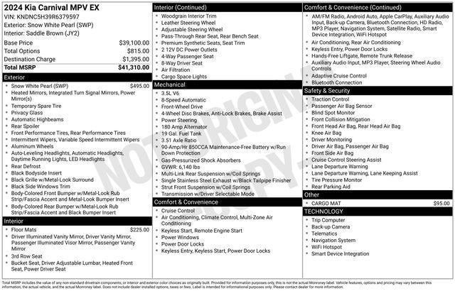 2024 Kia Carnival MPV EX
