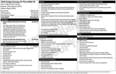 2026 Dodge Durango GT Plus HEMI V8