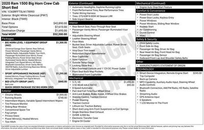 2020 RAM 1500 Big Horn Crew Cab 4x4 5'7" Box