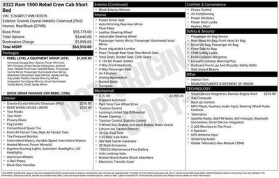 2022 RAM 1500 Rebel Crew Cab 4x4 5'7" Box