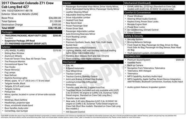 2017 Chevrolet Colorado 4WD Z71
