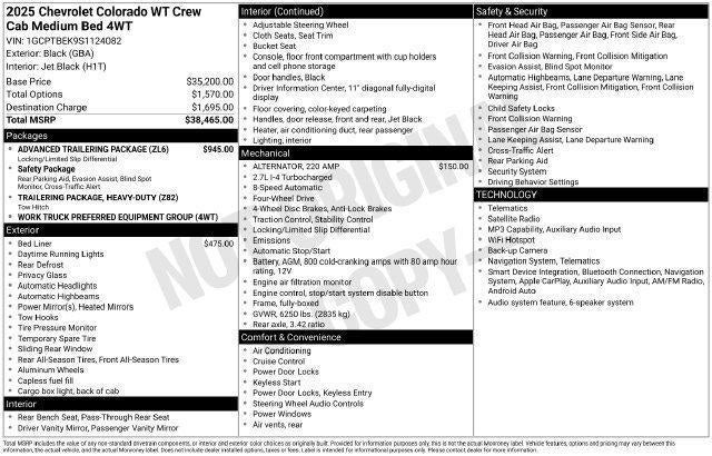 2025 Chevrolet Colorado WT/LT