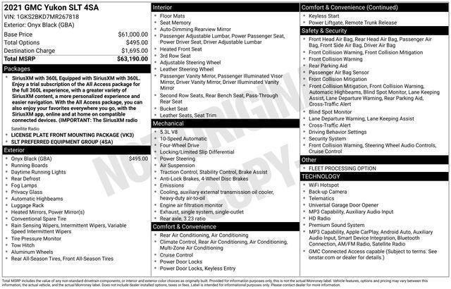 2021 GMC Yukon SLT