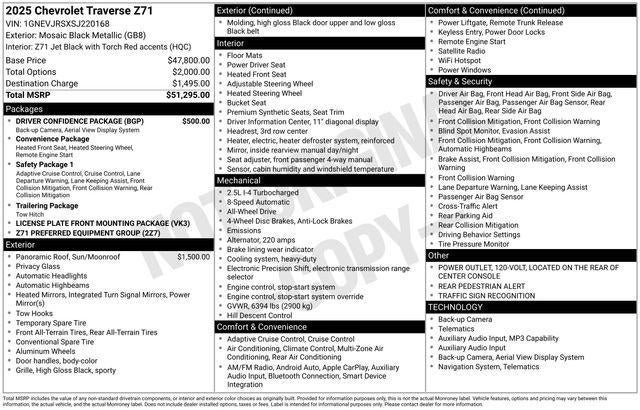 2025 Chevrolet Traverse Z71