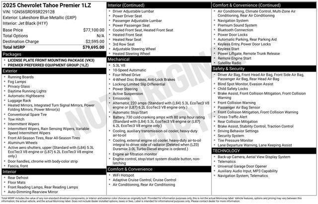 2025 Chevrolet Tahoe Premier
