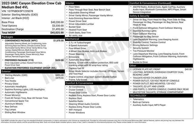 2023 GMC Canyon Elevation