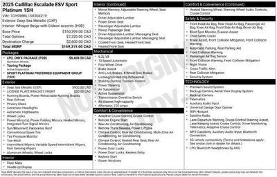2025 Cadillac Escalade ESV Sport Platinum