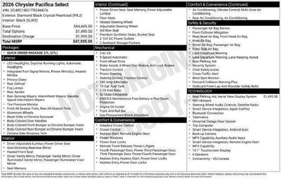 2026 Chrysler Pacifica Select
