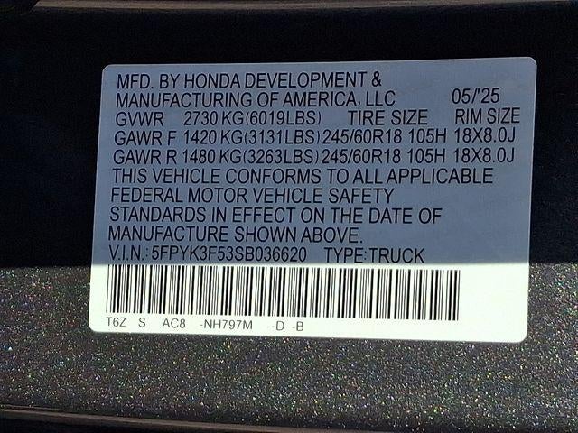 2025 Honda Ridgeline RTL