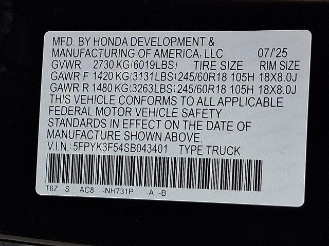 2025 Honda Ridgeline RTL