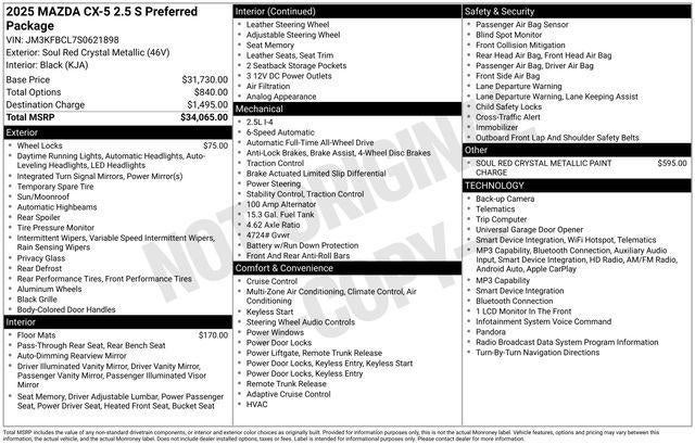 2025 Mazda Mazda CX-5 2.5 S Preferred