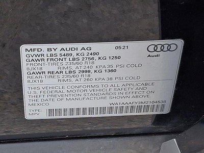 2021 Audi Q5 Premium 45 TFSI quattro S tronic