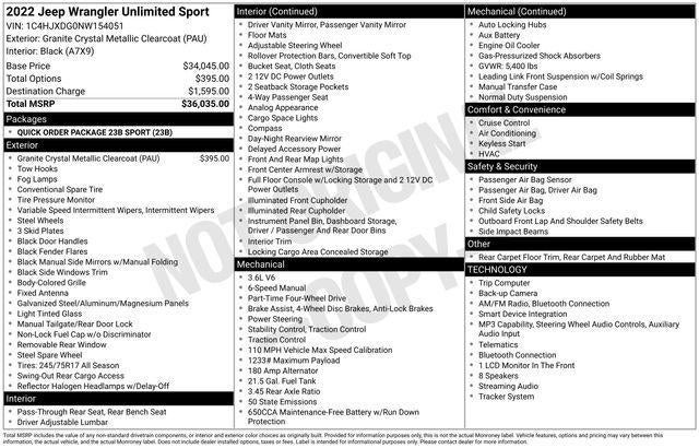 2022 Jeep Wrangler Unlimited Sport 4x4