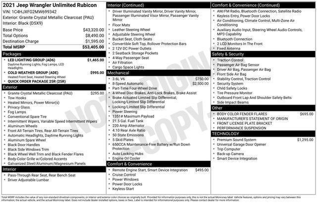 2021 Jeep Wrangler Unlimited Rubicon 4X4