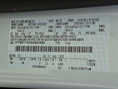 2025 Ford Transit Cargo Van Base