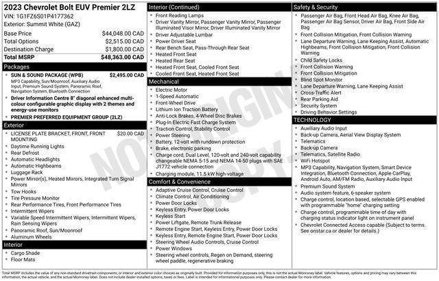 2023 Chevrolet Bolt EUV Premier
