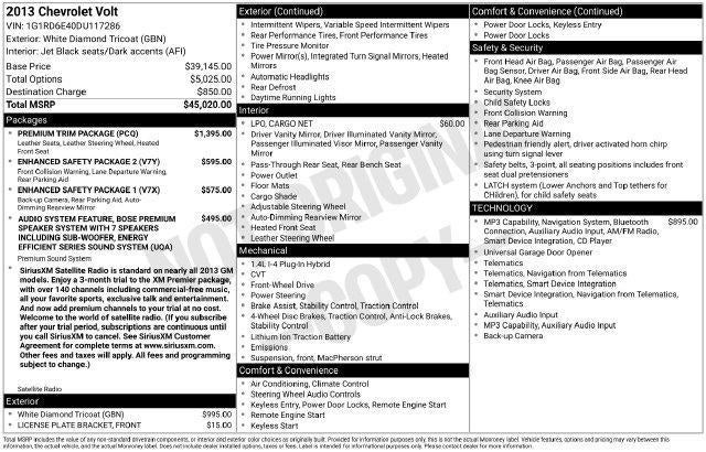 2013 Chevrolet Volt Base