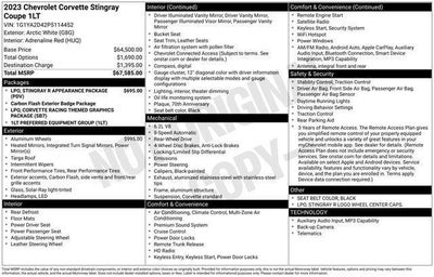 2023 Chevrolet Corvette Stingray 1LT