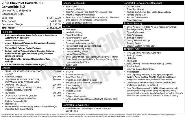 2023 Chevrolet Corvette Z06 3LZ