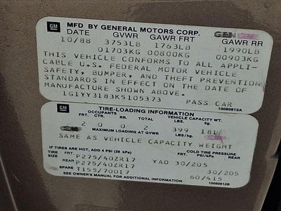 1989 Chevrolet Corvette Base