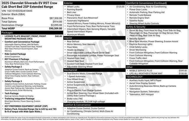 2025 Chevrolet Silverado EV RST - Extended Range