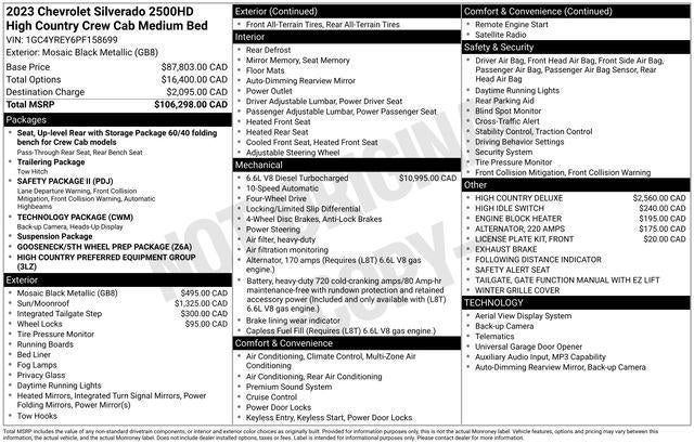 2023 Chevrolet Silverado 2500 HD High Country