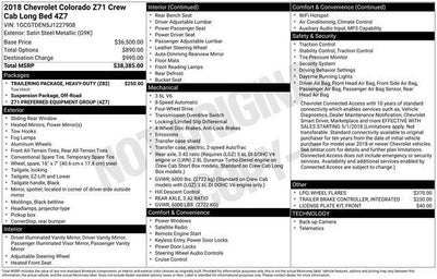 2018 Chevrolet Colorado 4WD Z71