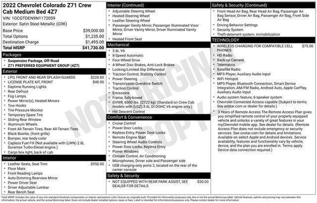 2022 Chevrolet Colorado 4WD Z71