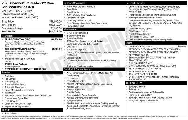 2025 Chevrolet Colorado 4WD ZR2
