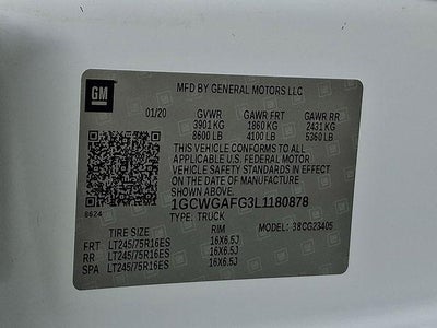 2020 Chevrolet Express Cargo 2500 Base