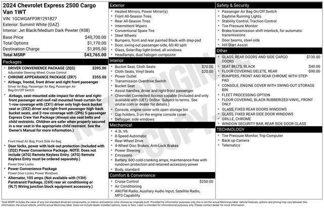 2024 Chevrolet Express Cargo 2500 Base