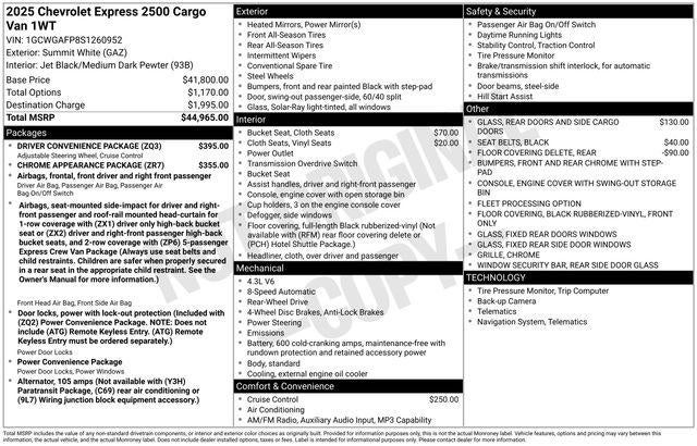 2025 Chevrolet Express Cargo Base