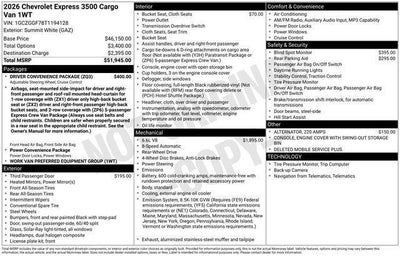 2026 Chevrolet Express Cargo Base