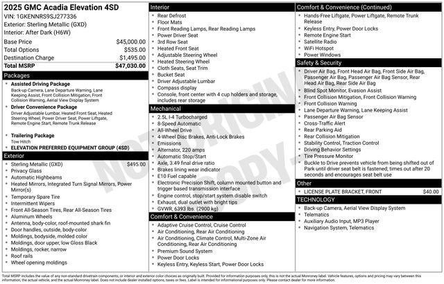 2025 GMC Acadia Elevation