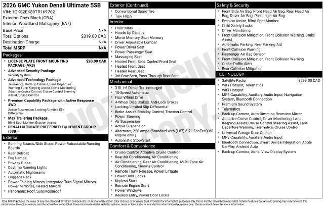 2026 GMC Yukon Denali Ultimate