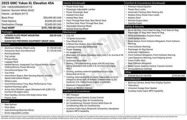 2025 GMC Yukon XL Elevation